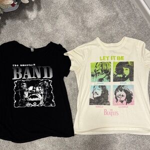 The Beatles Black and Cream Graphic Tees for Kids